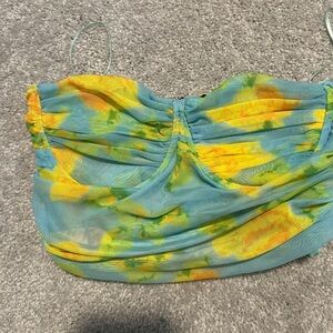Zara Vibrant Blue and Yellow Top